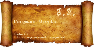 Bergmann Uzonka névjegykártya
